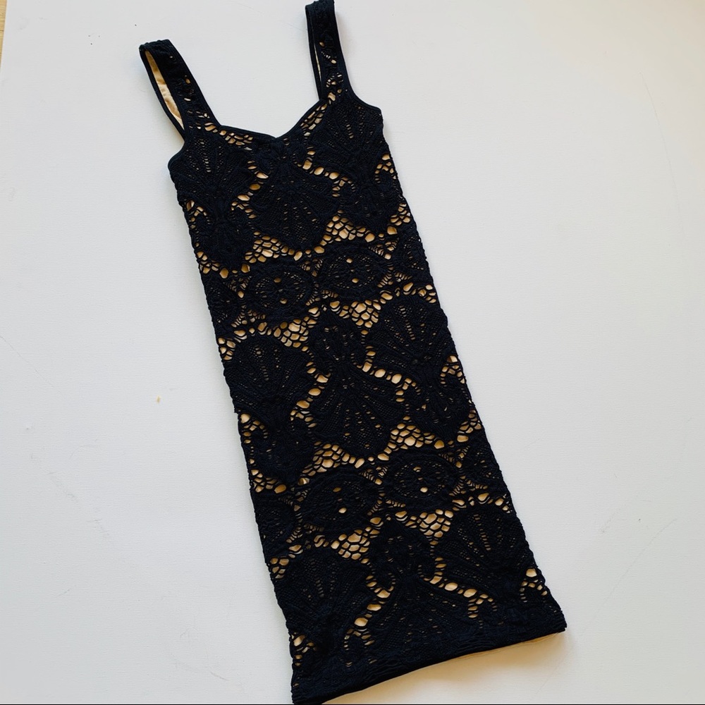 FREE PEOPLE Medallion black & nude slip dress XS/S